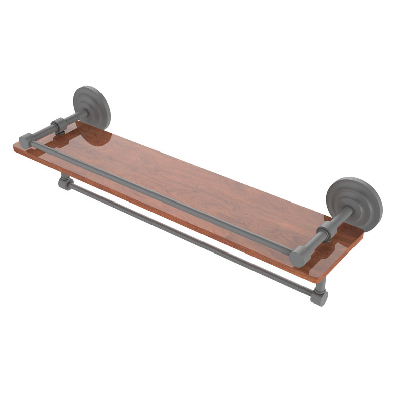 Étagère murale en bois de fer de leamore IPE, Gris mat, H 5 po x l 22 po x P 5 po