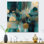 Vivid Emeral and Gold Contours Circles I - formes abstraites, art mural en métal