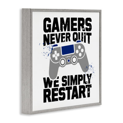 «Simply Restart Gamer Motivation», estampe numérique, conception de Kim Allen