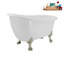 Baignoire de trempage en acrylique sur pieds 53 po avec bonde, pattes et plateau en bambou Streamline-72770250-76285537