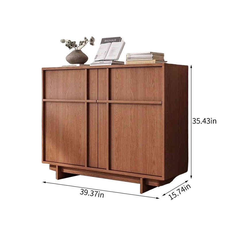 Armoire d'appoint en bois simple et moderne, H 35,43 po x l 39,37 po x P 15,74 po, Brun