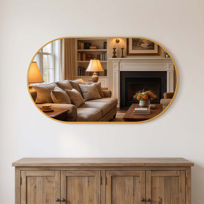 Miroir ovale en métal