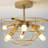 6-light Nordic Bubble Glass Semi-flush Mount, Dimmable