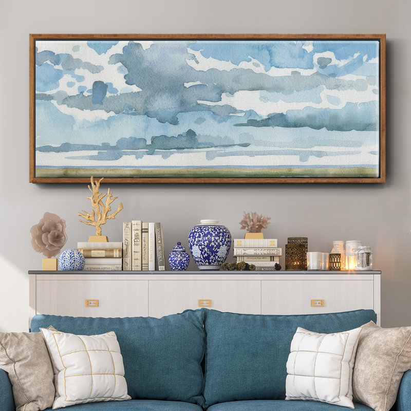Open Sky Study II- Framed Canvas, 12" H x 30" W