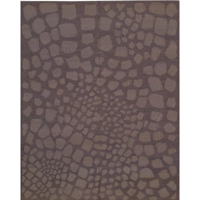 Flatweave Wool Geometric Area Rug in Purple