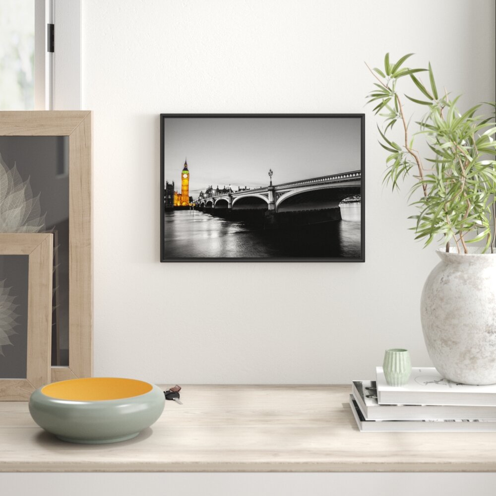 Gerahmtes Wandbild Westminster Bridge und Big Ben