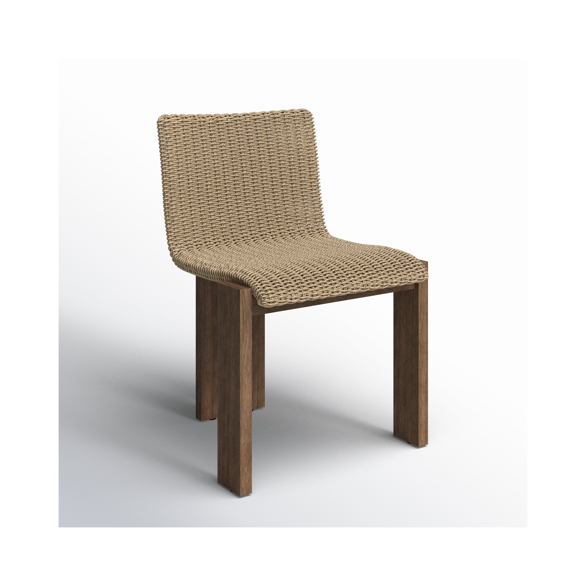 Padme Teak Patio Dining Side Chair, Stained Toasted Brown