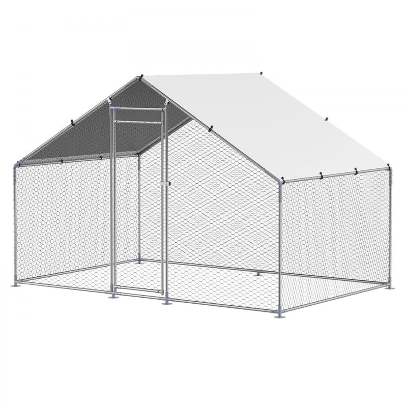 Poulailler en métal avec couvercle, H 78,72 po x l 118,08 po x P 78,72 po