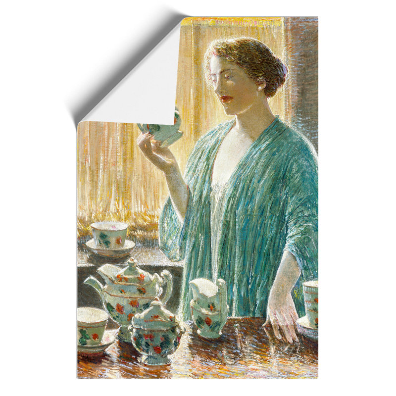 Strawberry Tea Set by Childe Hassam - No Frame Painting, 59cm H x 42cm W x 0.1cm D