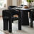 47"–83" Extendable Oval Dining Table Set with Upholstered Chairs-1730542998-1730542997