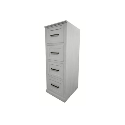 Modern Solid Wood 4 Drawer File Cabinet