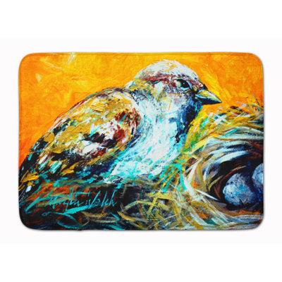 Tapis pour salle de bain en mousse à mémoire à oiseaux look