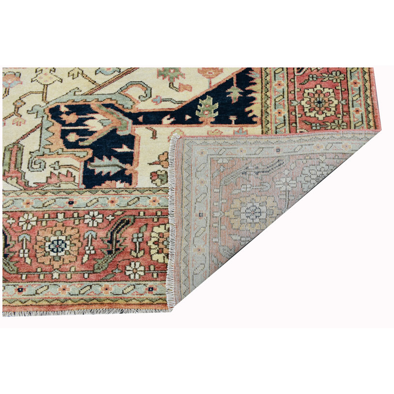 High-Quality Hand-Knotted Red Area Rug, Rectangle 10 pi x 14 pi
