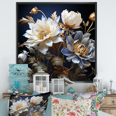 Impression moderne sur toile, bleu et blanc