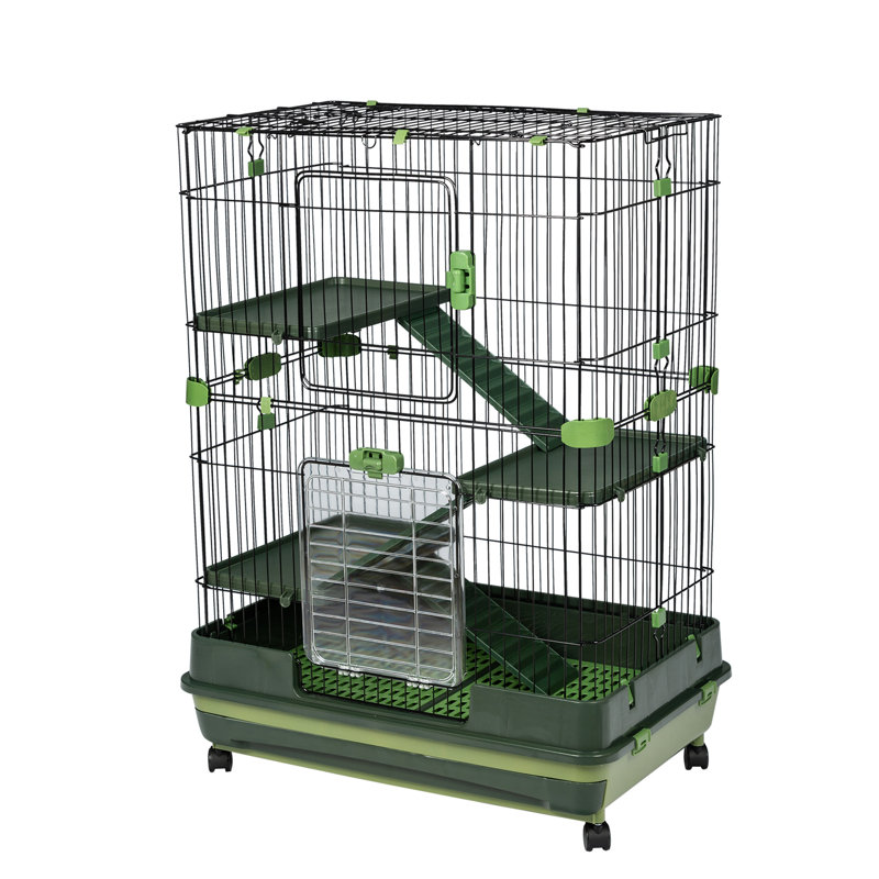 Cage avec rampe Ajaycia, Vert, H 43,3 po x l 32 po x P 21 po