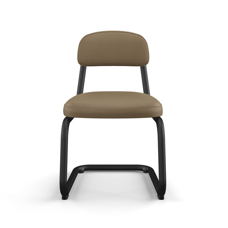Chaise rembourrée Amisco Flynn, Brun taupe / noir