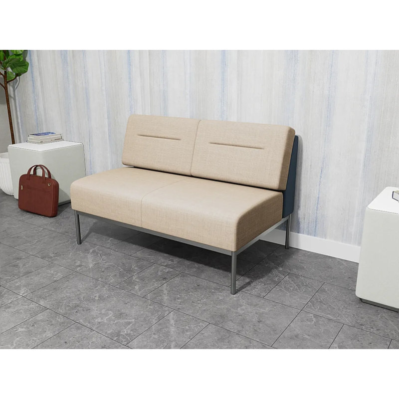 Causeuse Darsey, Sans alimentation, Argent argent, Chambray calcaire