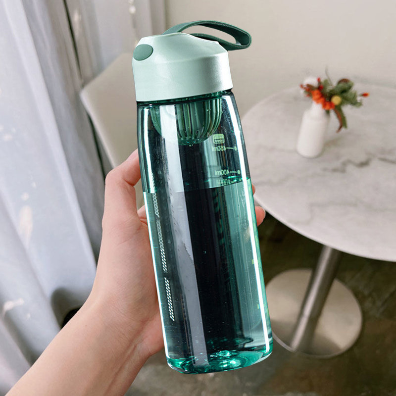 Bouteille d'eau Bouteille d'eau de sport de 550 ml avec boucle de transport et grilles de mélange intégrées, Green