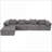 Sectional Sofas, 5-Piece L-Shaped Modular Convertible Sleeper Couch, Chenille, Dark Gray | Polyester,Upholstered-1096627276