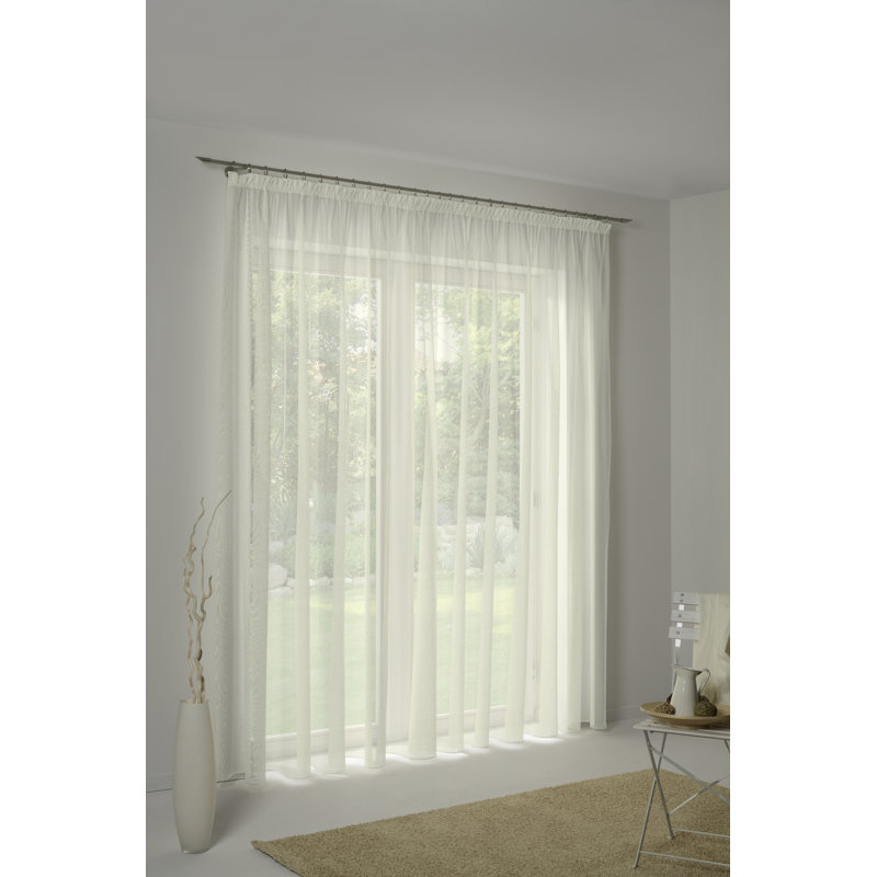 Skeen Semi Sheer Curtain Single Panel, 750 W x 120 D cm