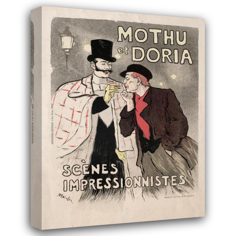 «Mothu Et Doria - Impressionist Scenes» par Théophile Alexandre Steinlen - Art mural sur toile tendue avec châssis