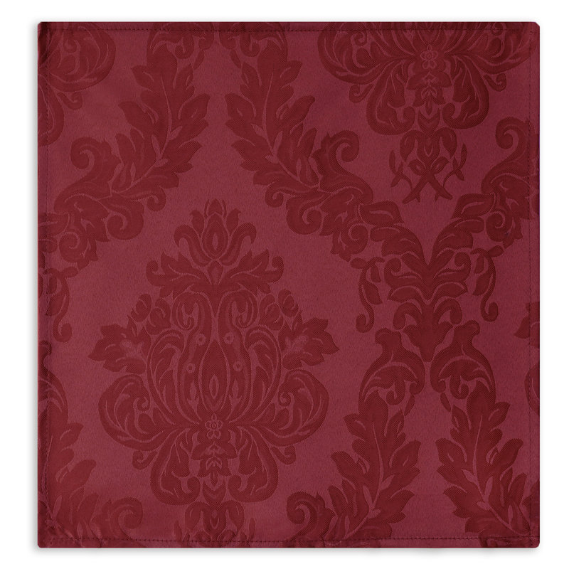 Burchfield 100% Polyester Damask Square Napkin, Burgundy