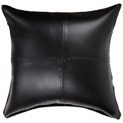 Faux Leather Throw Pillow