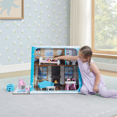 Delta Children Ski Chalet A-Frame Dollhouse  - Includes 15 Accessories - Fits 12-Inch Dolls - Pretend Play For Ages 3+