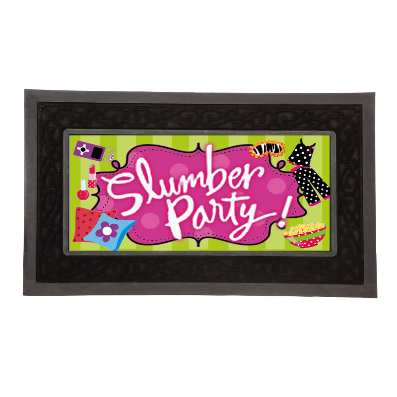 Tapis de porte d'extérieur antidérapant 22 po x 10 po Welcome Sassafras Slumber Party