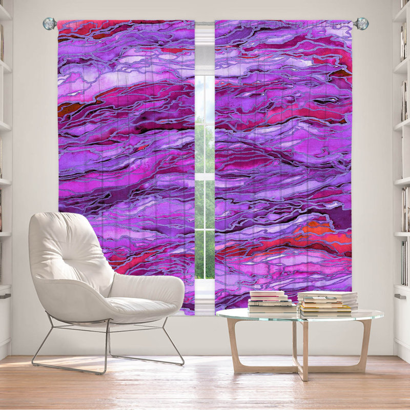 Room Darkening Curtain Pair, 40" W x 52" L, Purple/Red