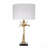 D16x31" Leaf Lamp With Marble Base, Gold