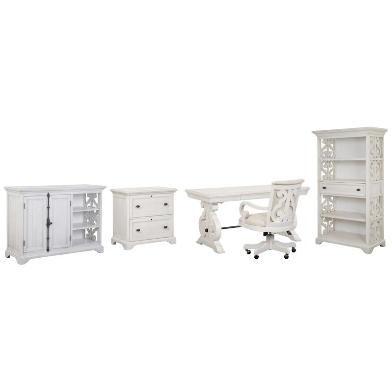 Writing Desk With File Cabinet And Hutch, 2 Pieces: Desk, Filing Cabinet Hutch