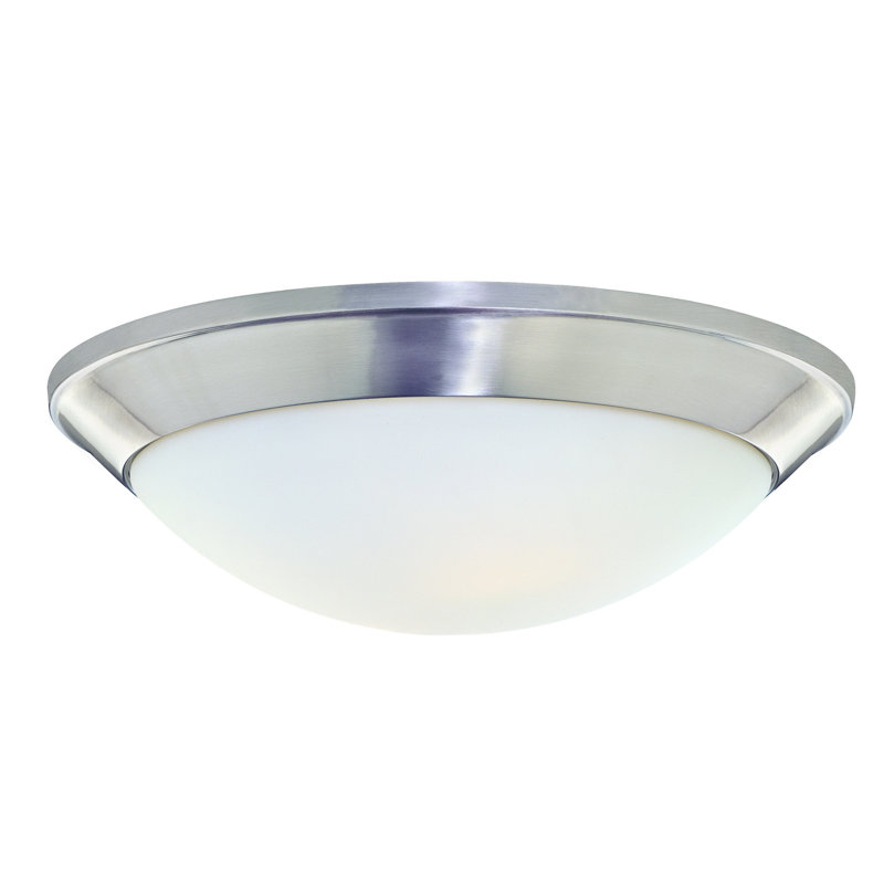 Broomhedge Flush Mount, Satin Nickel, 3.75" H x 11.75" W