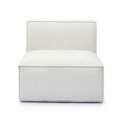 Cherylee Cream Chenille Basketweave Armless Chair by Wade Logan