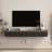 Modern Floating Tv Stand, High Gloss Black Mdf With Led Lights For Living Room