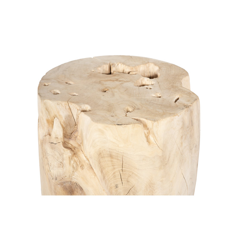 Bleached Solid Wood Accent Stool