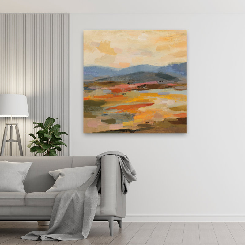 «Distant Mountain Ii», art abstrait contemporain, H 48 po x l 48 po