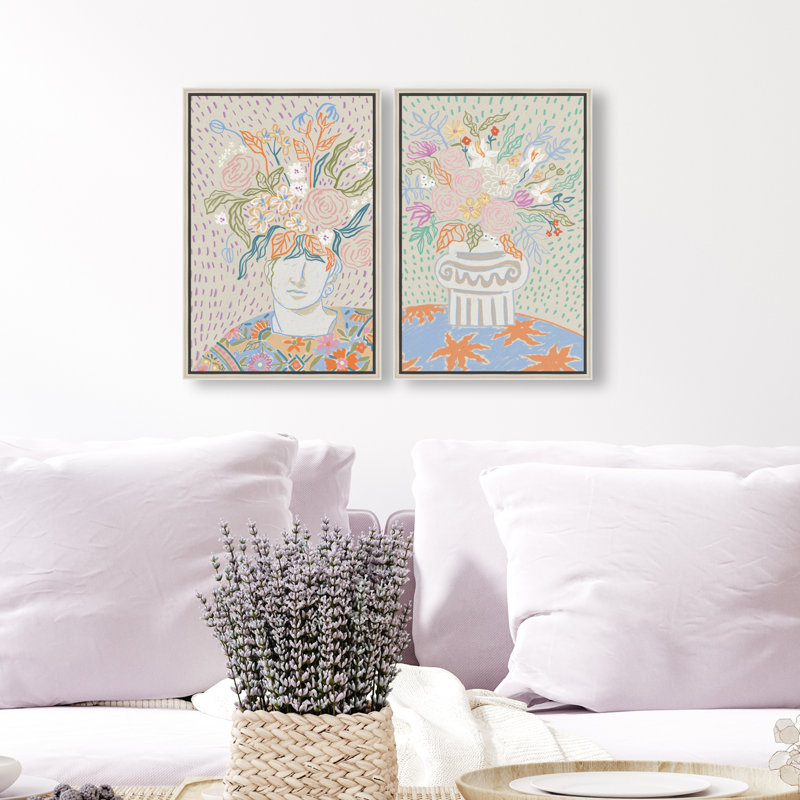 Summer Flourish Set Set by Oliver Gal, 32"H x 22"W, Silver Floater Frame