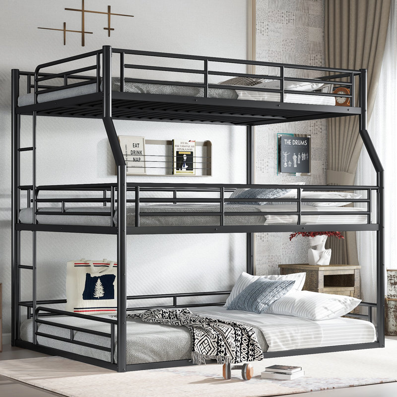 Lit superposé triple Auzie, Full XL over Queen over Queen, Black