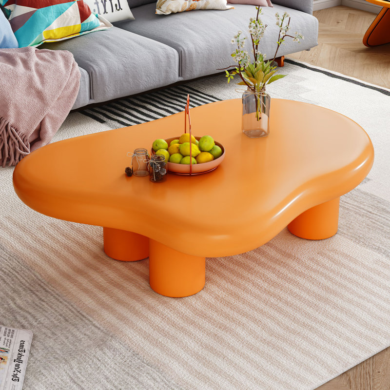 Table basse Ednar, Orange, 13.8'' H x 48.5'' L x 35.5'' W