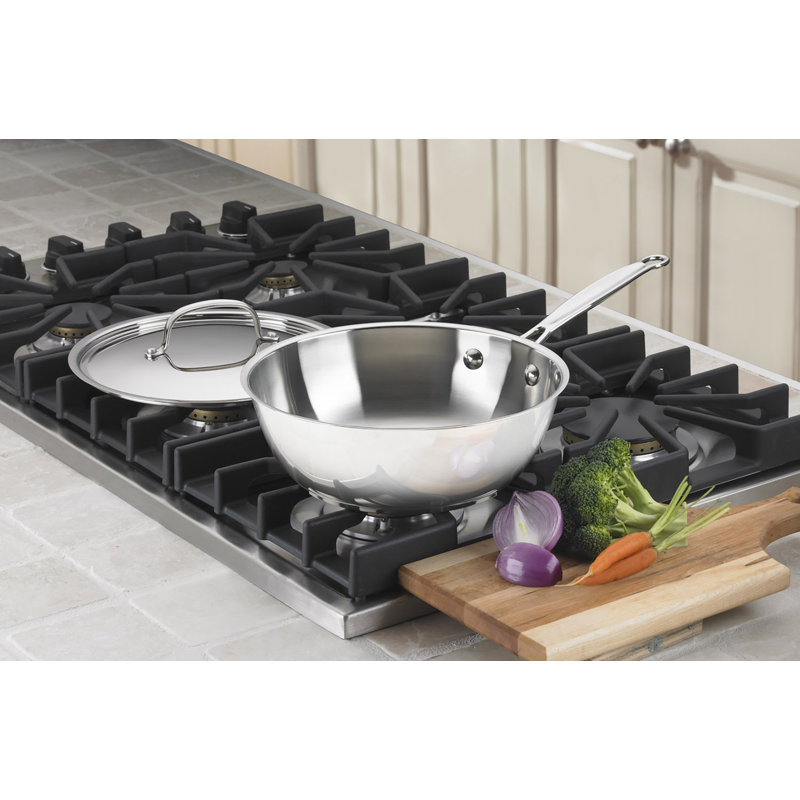 Cuisinart 3 pte Saucier en acier inoxydable avec couvercle