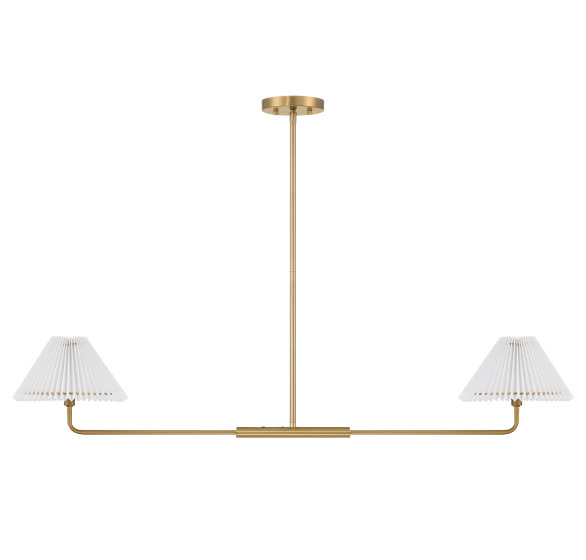Lustre linéaire moderne à 2 lumières Pearson, Laiton naturel