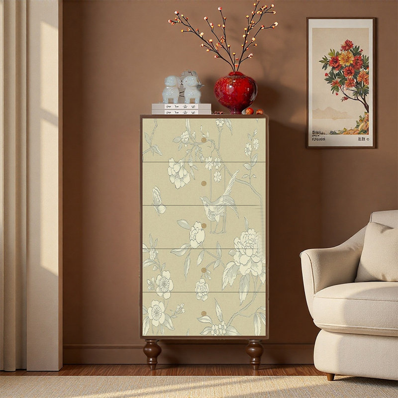 Armoire de rangement élégante en pin, Noyer