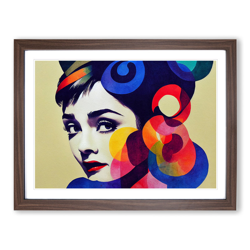 Colourful Woman Vol.3 Abstract - Framed Print, Walnut Framed, 46cm H x 64cm W x 2cm D