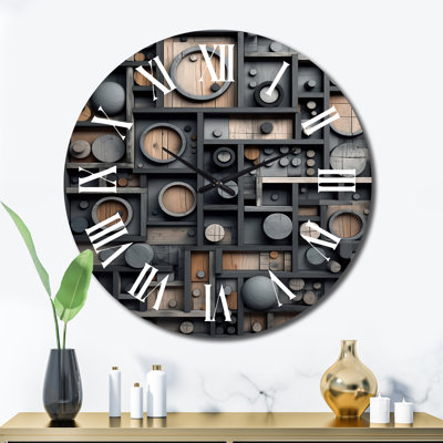 Cubic Geometric Dreams I - Horloge murale Cubism