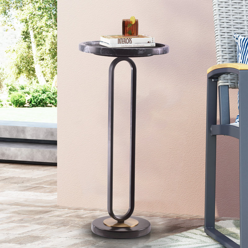 25" Tall Marble Top End Table