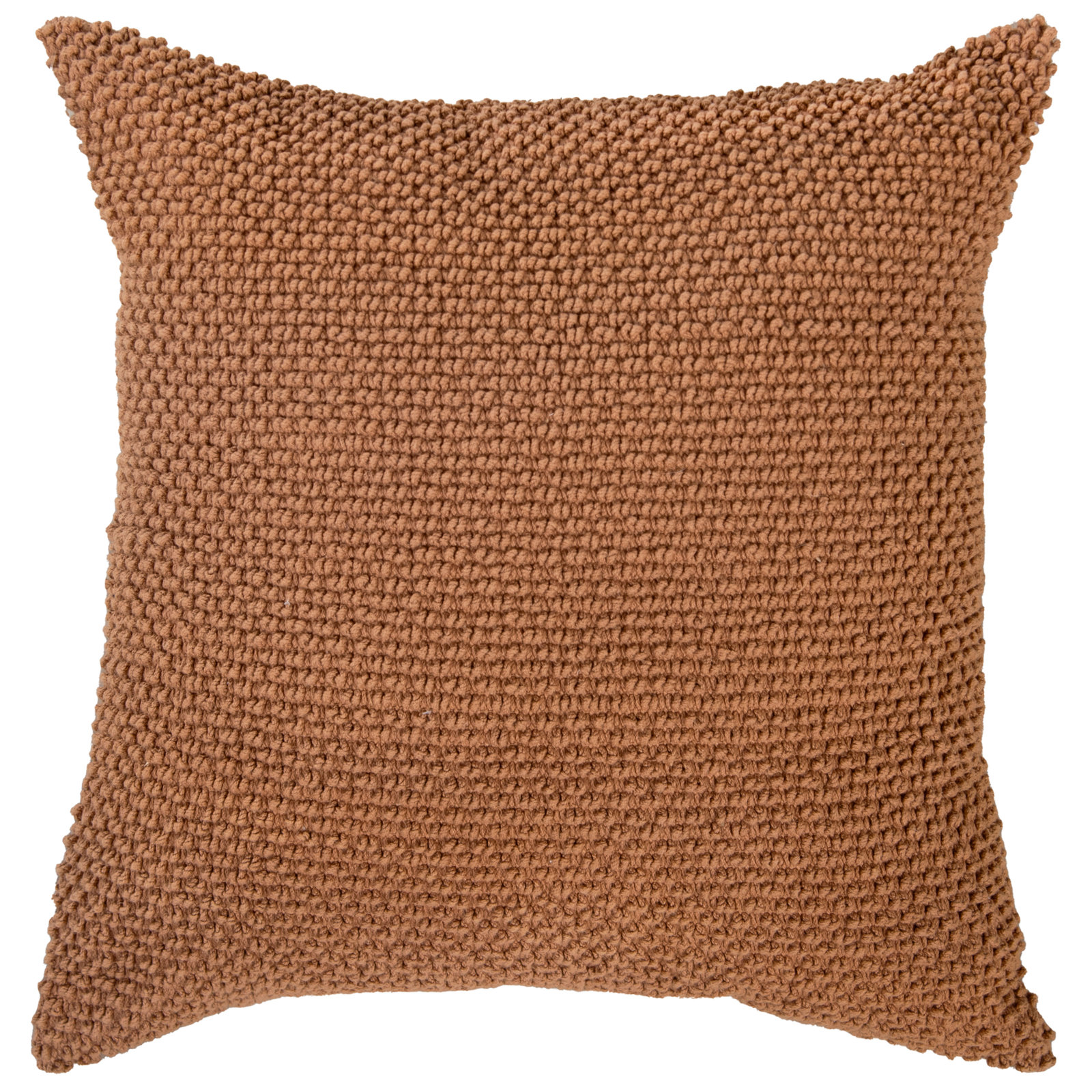 Mansel Textured Throw Pillow, Square 20", Polyester, Sienna