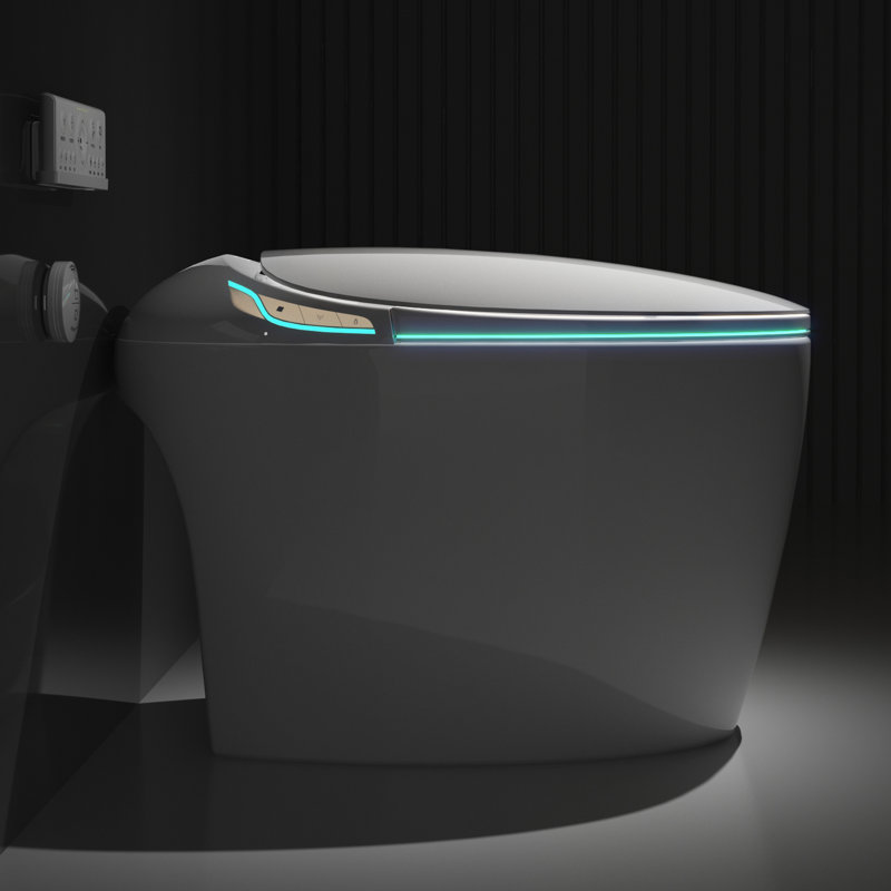 Bidet Included Smart Toilet, Auto Open/Close, Foot Sensor Operated, Siphonic Flushing, Led Display, Bathroom Essential Embedded Open/Close Seat, Sensor, 1.28 Warm Air Dryer, Upgrade