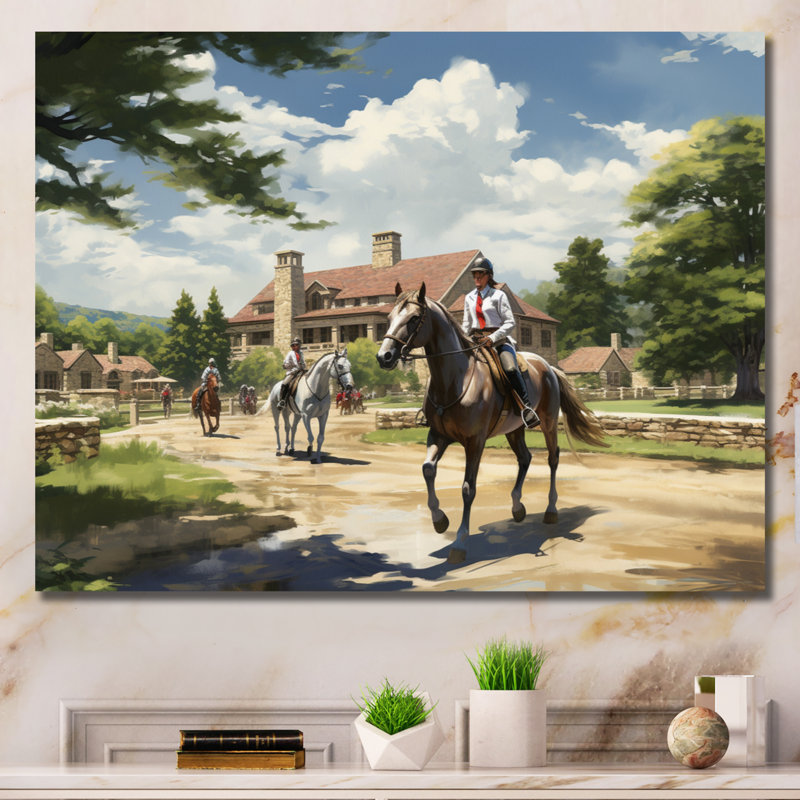 Impression sur toile de campagne Country Equitation Elegance III - animaux, H 24 po x l 32 po x P 1 po, Toile tendue