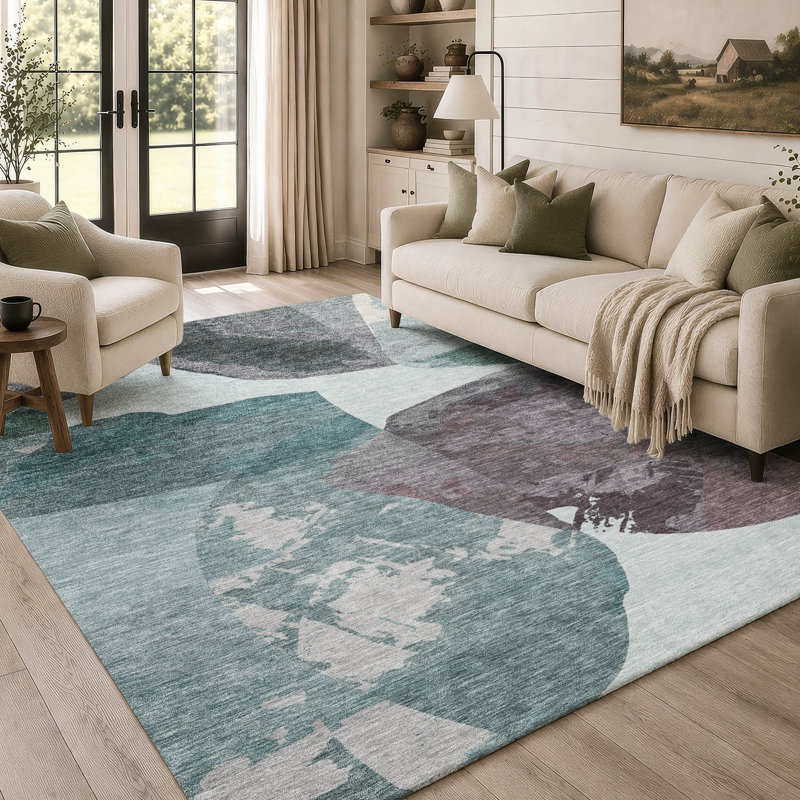 Machine Washable Indoor/Outdoor Chantille ACN2901 Modern Rug, Teal, 8' x 10'